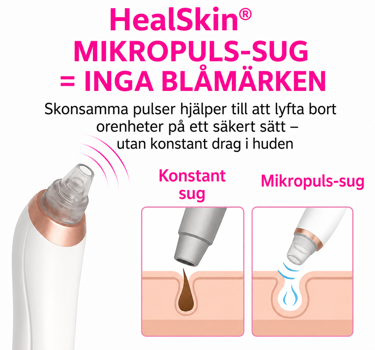 HealSkin® - Rena porer utan att klämma